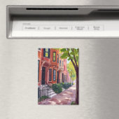 Boston Zomer | Massachusetts Brownstones Magneet (Insitu (Vaatwasser))