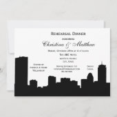 Boston Zwart Skyline Silhouet repetitie diner Kaart (Voorkant)