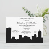 Boston Zwart Skyline Silhouet repetitie diner Kaart (Staand voorkant)