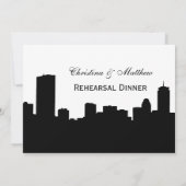 Boston Zwarte Silhouet van de Stad Dinner Proef Kaart (Achterkant)