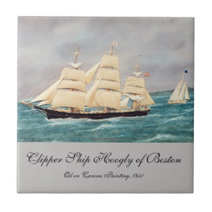 Bostonian Clipper schip Tegeltje