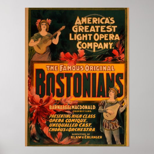 Bostonians Amerika's grootste lichtopera Poster (Voorkant)