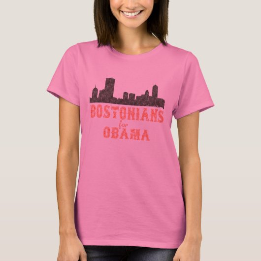 Bostonians voor het Obama Long Meve Womens Shirt (Voorkant)