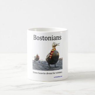 Bostoniërs weten hoe ze zich moeten kleden voor de koffiemok