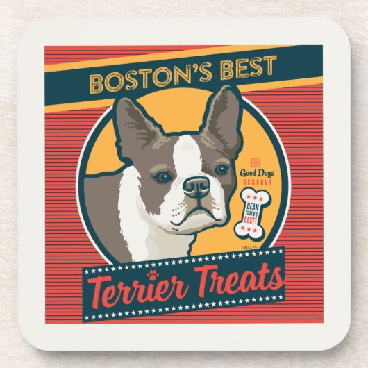 Boston's beste Terrier traktaties Bier Onderzetter (Voorkant)