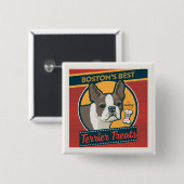 Boston's beste Terrier traktaties Vierkante Button 5,1 Cm (Voorkant /achterkant)