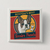 Boston's beste Terrier traktaties Vierkante Button 5,1 Cm (Voorkant)