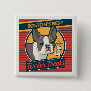 Boston's beste Terrier traktaties Vierkante Button 5,1 Cm