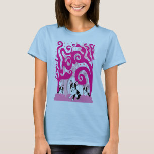 Bostons in de roze t-shirt