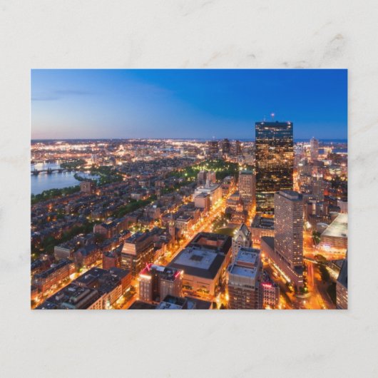 Boston's skyline bij zonsondergang briefkaart (Voorkant)