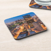 Boston's skyline bij zonsondergang drankjes onderzetter (Linkerzijde)