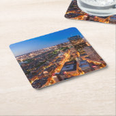 Boston's skyline bij zonsondergang kartonnen onderzetters (Schuin)