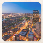 Boston's skyline bij zonsondergang kartonnen onderzetters (Voorkant)