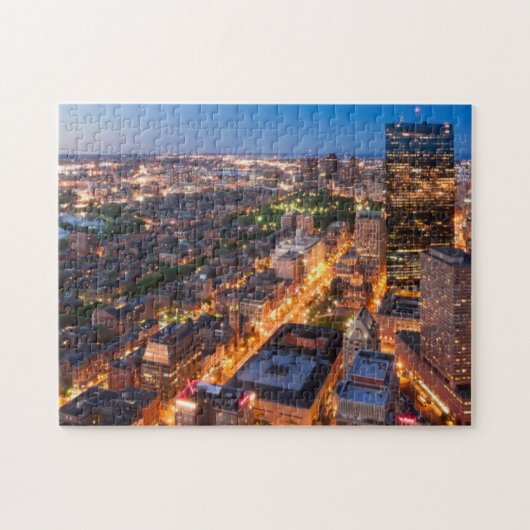 Boston's skyline bij zonsondergang legpuzzel (Horizontaal)