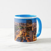 Boston's skyline bij zonsondergang mok (Voorkant rechts)