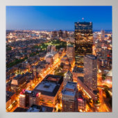 Boston's skyline bij zonsondergang poster (Voorkant)