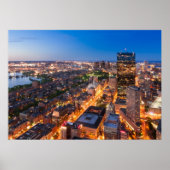 Boston's skyline bij zonsondergang poster (Voorkant)