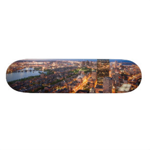Boston's skyline bij zonsondergang skateboard