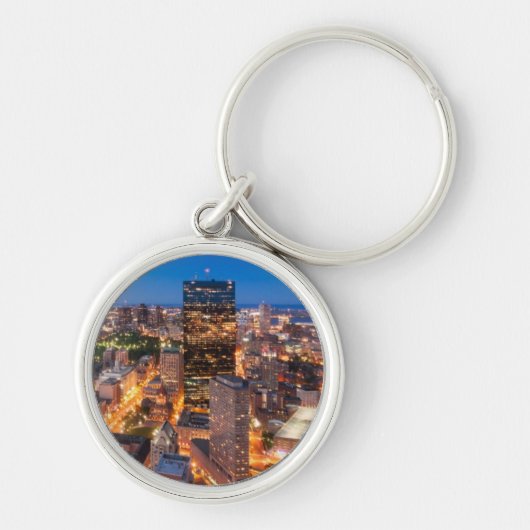Boston's skyline bij zonsondergang sleutelhanger (Voorkant)