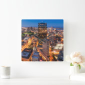 Boston's skyline bij zonsondergang vierkante klok (Huis)