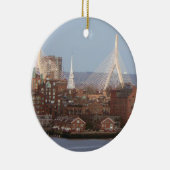Boston's waterfront met Zakim Bridge Keramisch Ornament (Rechts)