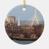 Boston's waterfront met Zakim Bridge Keramisch Ornament (Voorkant)