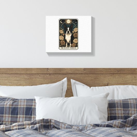 Bostonterriër Canvas Afdruk (Insitu (Slaapkamer))