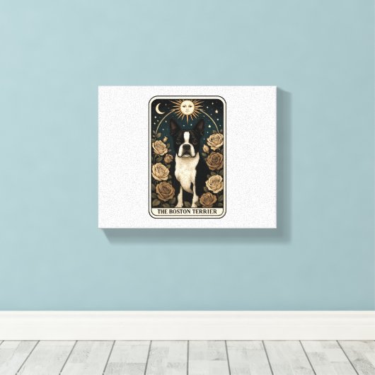 Bostonterriër Canvas Afdruk (Insitu (Houten vloer))