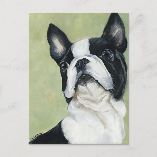BostonTerrier Original Dog Art Briefkaart (Voorkant)