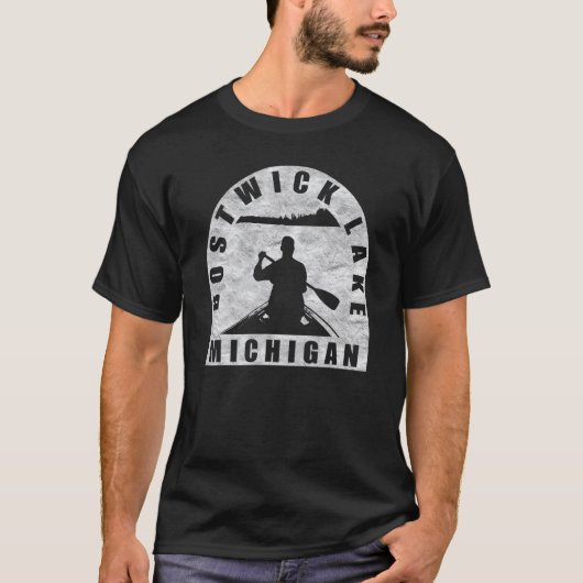 Bostwick Lake Canoeing Michigan T-shirt (Voorkant)
