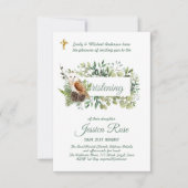 Bosuil doop uitnodigingen Doopfeest  (Voorkant)