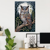 Bosuil Mozaïek Nachtelijk Poster (Thuiskantoor)