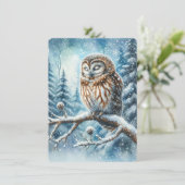 Bosuil Serene Winter Bos Dierenkaart (Staand voorkant)