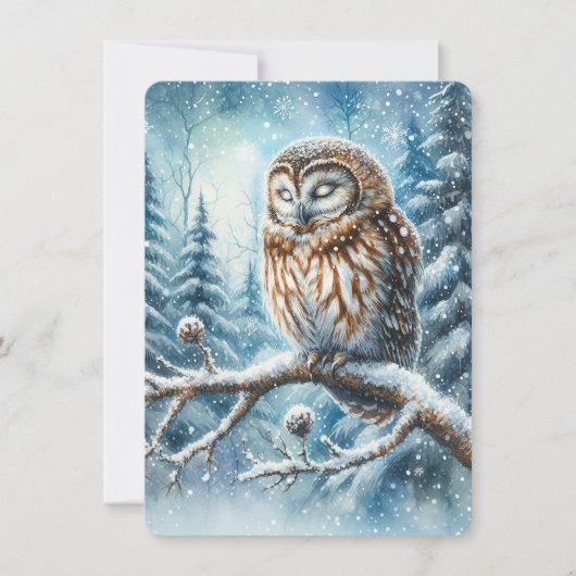 Bosuil Serene Winter Bos Dierenkaart (Voorkant)