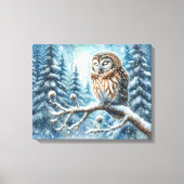Bosuil Serene Winter Bos Wildlife Canvas Afdruk (Voorkant)