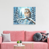 Bosuil Serene Winter Bos Wildlife Canvas Afdruk (Insitu (Woonkamer))
