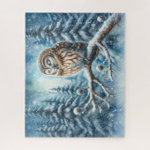Bosuil Serene Winter Bos Wildlife Legpuzzel (Verticaal)