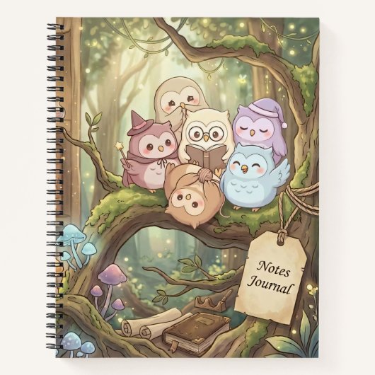 Bosuilen Spiraal Notebook Notitieboek (Voorkant)