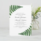 Bosvaren. Woodland bruiloft repetitie diner Kaart (Staand voorkant)