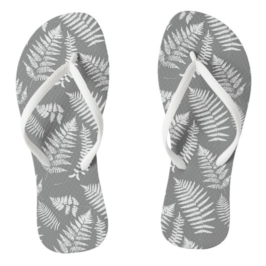 Bosvarenpatroon, grijs en wit teenslippers (Voetbed)