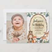 Bosvee Bosjongen 1 e verjaardag foto Kaart (Voorkant)