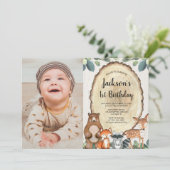Bosvee Bosjongen 1 e verjaardag foto Kaart (Staand voorkant)