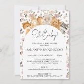 Bosveestapelbudget Oh Baby shower Kaart (Voorkant)