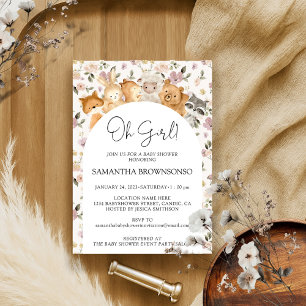 Bosveestapenbudget Oh Girl Baby shower Kaart