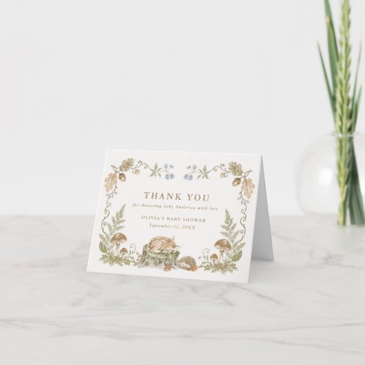 Bosverhaal Baby Shower Bedankkaart (Voorkant)