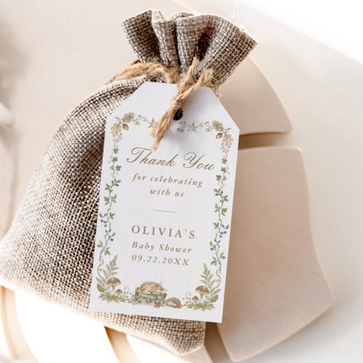 Bosverhaal Baby Shower Cadeaulabel