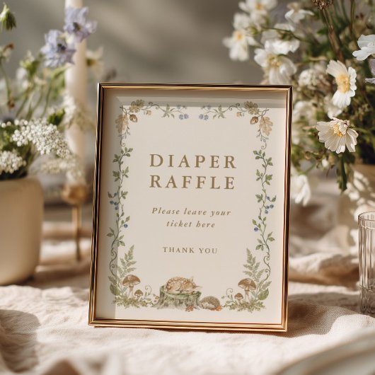 Bosverhaal Baby Shower Luier Raffle Poster