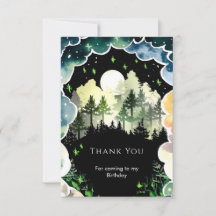 Bosverjaardagskaart met vuurvliegjes