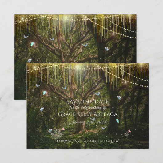 Bosvlinderlichten Save The Date (Voorkant / Achterkant)