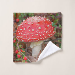Bosvloerbedekking Rood Toadstool Roodbeerbeien Washandje